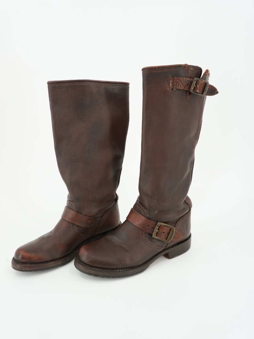 FRYE 77609 Veronica Women’s Size 6 B Distressed Dark Brown Leather Riding Boot